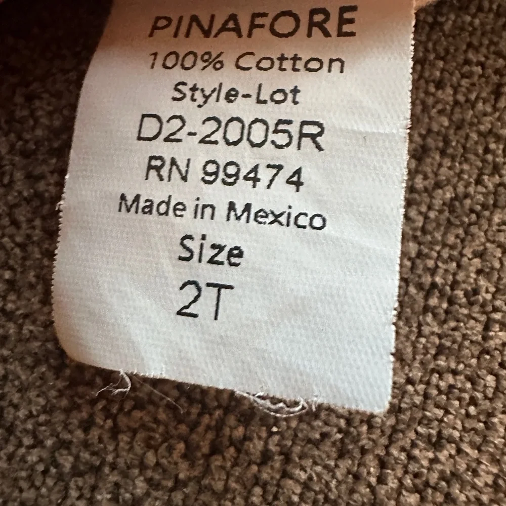 Ricrac & Ruffles Initial Santa Pinafore Dress with Embroidered S Size 2T